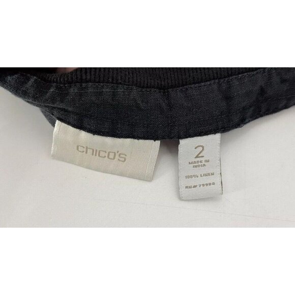 Chico’s Women’s 100% Linen‎ Wide Leg Lightweight Pants Sz 2 Office Career Work - Picture 4 of 8
